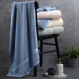 竹之锦 毛巾家纺 竹纤维加厚素色淳质浴巾 加厚加柔款588g/条 70*140cm 淳质浴巾 雅蓝