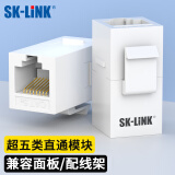 SK-LINK 超五类网络直通头 信息模块直通模块网线转接头对接头延长连接器双通头RJ45网口白色 SK-RJDT5