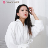 洁丽雅（grace） 洁丽雅浴袍男女纯棉睡袍四季通用五星级酒店浴衣睡衣新疆棉 白色【秋冬款男女通用】 M码