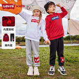 李维斯（Levi's） 儿童装男女童套装加绒两件套秋冬款保暖套头卫衣长裤 正黑色 140 /68 【建议身高128-140cm】