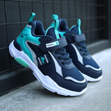 李宁重燃断码童鞋男童运动鞋春秋季透气双网中大童男孩皮面休闲跑步鞋 1910深蓝月双网 40 内长25.6cm