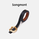 Songmont山下有松女士腰带双面自由搭配裤带头层牛皮装饰皮带礼物送朋友 云吞扣S码 预售15天