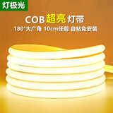 灯极光cob灯带LED超亮高压220v户外防水家用客厅吊顶自粘吊顶工程软灯条 暖光(50米装)超亮COB灯带+1插头