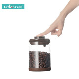 安扣咖啡粉咖啡豆密封罐储存罐零食糖干果罐玻璃可排气密封罐900ML