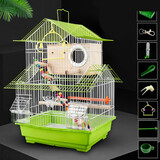 凡佰酷虎皮鹦鹉鸟笼绣眼牡丹文鸟大号别墅小号鸟笼子金属房顶造型观赏笼-定制 W108中号鸟笼标配【颜色留言】