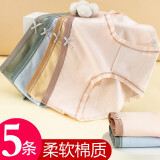 岚瑞薇内裤女【5条装】纯棉底档清新小雏菊中腰女士内裤舒适透气三角裤 纯色5条装 M（75-95斤）