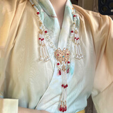 芯奢凤来仪国风红色醒狮蝴蝶项链女士新中式汉服马面520情人节送女友 相思令璎珞项链