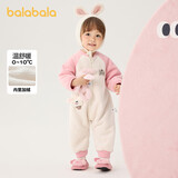 巴拉巴拉宝宝外出连体衣2024新生儿哈衣包屁衣冬装羊羔毛时尚208424120207