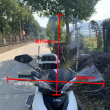 摩托车电动车踏板车前挡风玻璃电瓶车透明挡风板高清加宽护手款 T型_2.5mm_无胶边+配件+扳手