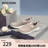 斯凯奇（Skechers）女鞋夏季透气一脚蹬健步鞋子女款软底减震休闲运动网面鞋15600 女款/灰褐色/TPE 35