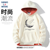 GENIOLAMODE卫衣男韩版潮牌连帽宽松休闲百搭假两件春秋上衣