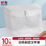 晨光(M&G)文具10个装A4按扣学生桌面透明文件袋 试卷收纳 学科分类塑料防水档案袋透明ADM929YT