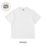 NOTHOMME潮牌夏季男款简约纯色圆领T恤情侣装宽松打底衫 大白色280g升级 宽松版 L (175)