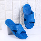 龙二猫防静电拖鞋女男士无尘室内车间工厂用软底厚底防滑耐磨蓝色工作鞋 蓝色X款拖鞋（此款码数偏小1-2码） 42码