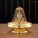 宝莲灯12/24小时盘香炉金色三宝香架盘香托大盘香架