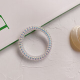 清晨的星星冷淡风白色透明电话线发圈人鱼姬大号简约头绳扎头发皮筋网红发绳