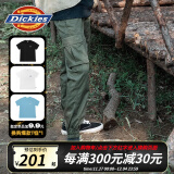 dickies 休闲裤 男女同款新复古回潮印花多口袋束口工装裤百搭8938 军绿色 30