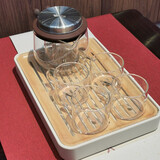 器域（QIYU）得意壶耐热加厚大容量家用玻璃茶壶泡茶壶旋转茶壶功夫茶具泡茶器 茶壶+茶盘