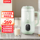 LOTOR破壁机家用全自动豆浆机迷你小型多功能果汁榨汁料理机免煮2025新款米糊机3一4人五谷杂粮流食 1.2L绿色轻音款