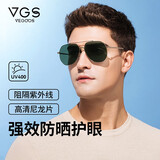 威古氏（VEGOOS）尼龙太阳镜时尚潮男经典飞行员蛤蟆镜型男开车专用驾驶墨镜3181 金框绿灰片