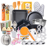 杰凯诺烘焙工具套装烘培蛋糕模具裱花袋嘴烤盘油锡纸做蛋糕的全套 豪华套装（含电子秤含打蛋器 - C