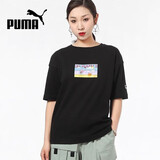 彪马（PUMA）女装夏季简约圆领舒适透气运动休闲短袖t恤531438-01 黑色 S