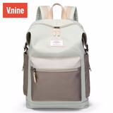 第九城 双肩包男女情侣款潮流背包多功能大容量电脑包韩版学生书包 奇异果绿 可装15.6英寸笔记本