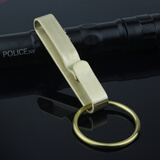 手工不锈钢钥匙扣老式穿腰带穿皮带运动裤腰挂件男锁匙扣怀旧 金辉腾 黄铜经典款+圈