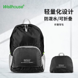 WELLHOUSE背包 折叠男女双肩包户外皮肤包备用包袋防泼水轻便 黑色