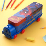 迪士尼（Disney）笔盒蜘蛛侠双层大容量铅笔盒火车头文具盒带削笔器 DM29175A3