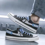 九寸阳光帆布鞋男板鞋男春秋新款低帮学生板鞋百搭运动鞋休闲板鞋小白鞋 帆布鞋ZJ-A31黑蓝色 41