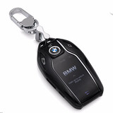 迪加伦 宝马钥匙套液晶屏新7系X35系530 7系730LI 6系车钥匙扣包男女十 黑色(钥匙壳+宝马钥匙扣)  宝马液晶屏钥匙专用钥匙包