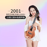 歌芮拉尤克里里2001初学者入门儿童少女学生单板乌克丽丽小吉他 23英寸单板+配件教学