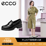 爱步（ECCO）【明星同款】乐福鞋女 百搭牛皮厚底粗跟英伦风单鞋女 摩登490013 黑色49001301001 建议选小一码 35 （偏大，建议选小一码）