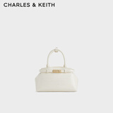 CHARLES&KEITH时尚鳄鱼纹手提凯莉包包女包生日礼物CK2-30782470-1 CK2-30782470-1奶白色 中包