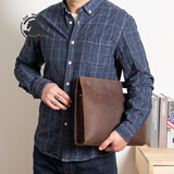 ANDSEEYOU品牌 疯马皮手包男 大容量手拿包 新款信封包 休闲夹包 商务文件包 真皮IPAD包 棕咖色