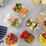 乐扣乐扣（LOCK&LOCK） 分隔耐热玻璃保鲜盒格拉斯微波炉便当盒饭盒 LLG447CT(长方形三分隔)1000ml