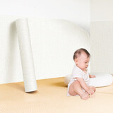 菲翔（Fixsheet）儿童房布置墙纸自粘墙贴墙壁贴纸壁纸卧室背景墙装饰防水防潮防霉 米白色(抗菌环保，孕婴材质) 5卷 (每卷50cm宽X2.8米长)