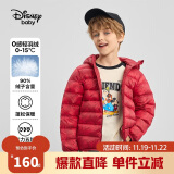 迪士尼（DISNEY）男童轻薄羽绒服耐脏油污90白鸭绒儿中大童衣服24冬DB431KE09黑130