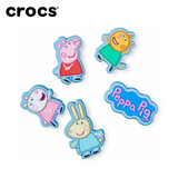 CROCS卡骆驰运动配饰洞洞鞋智必星趣味卡通配饰 小猪佩奇五件套