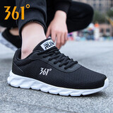 361°男鞋跑步鞋男2025新款网面透气休闲跑鞋秋冬季男士运动鞋断码R 乌黑色/361度白2266 39