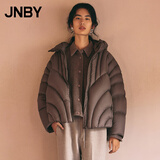 江南布衣（JNBY）【泡芙羽绒】冬季短款羽绒服面包服女白鸭绒连帽外套5N9C16091 037/驼灰 L
