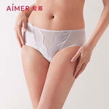 爱慕女士内裤性感蕾丝低腰内裤夏季透气网纱AM238431灰色165