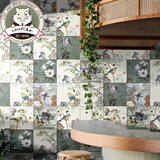 猫和老鼠美式复古花砖卫生间瓷砖厨房客厅卧室阳台地砖艺术背景墙砖300 J850(混发)【一片价格】 300*300