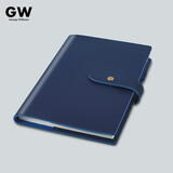 GeorgeWillsons真皮笔记本头层牛皮软皮皮面本便携随身本子a5高档记事本商务办公会议记录本 A5搭扣头层牛皮-蓝色