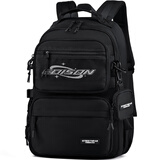 Edison高中生书包大容量初中大学生双肩包两用旅行背包2485-1黑色