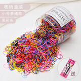 伊洛芙一次性橡皮筋女童宝宝发圈不伤发头饰品儿童小女孩头绳 L18#小号普通彩色一盒