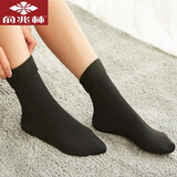 俞兆林10双装袜子女秋冬季加绒加厚中筒雪地袜保暖女士直筒毛巾袜睡眠地板袜 雪地袜黑色10双 均码