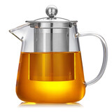 美杜公道杯加茶漏耐高温泡茶壶煮茶花茶壶不锈钢过滤茶水分离杯 玻璃茶壶450ml