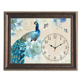 美斯凯（M.Sky） 电表箱装饰画钟表液压上翻式电闸总开关免打孔电表盒遮挡画电箱 富贵孔雀 外径70*60内径（60*50）